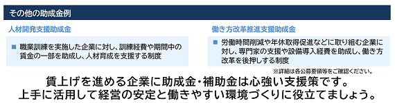 人材開発支援助成金、働き方改革推進支援助成について